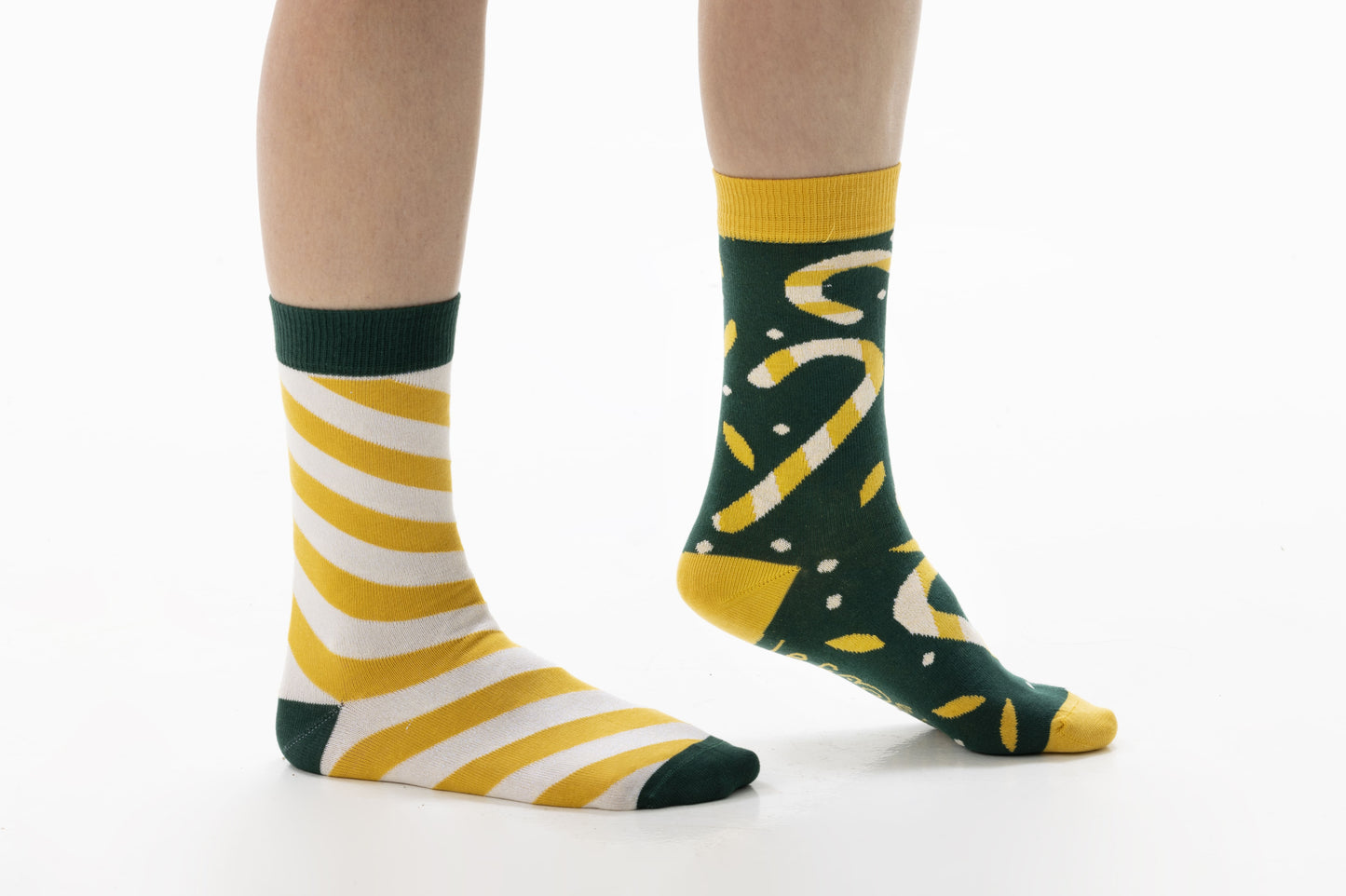 Sucres d'orge de Noel | Paire de chaussettes dépareillées
