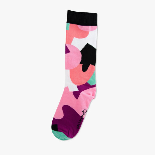 Motif abstrait noir chaussettes originales — Guillaume & Laurie — made in France — Quanailles