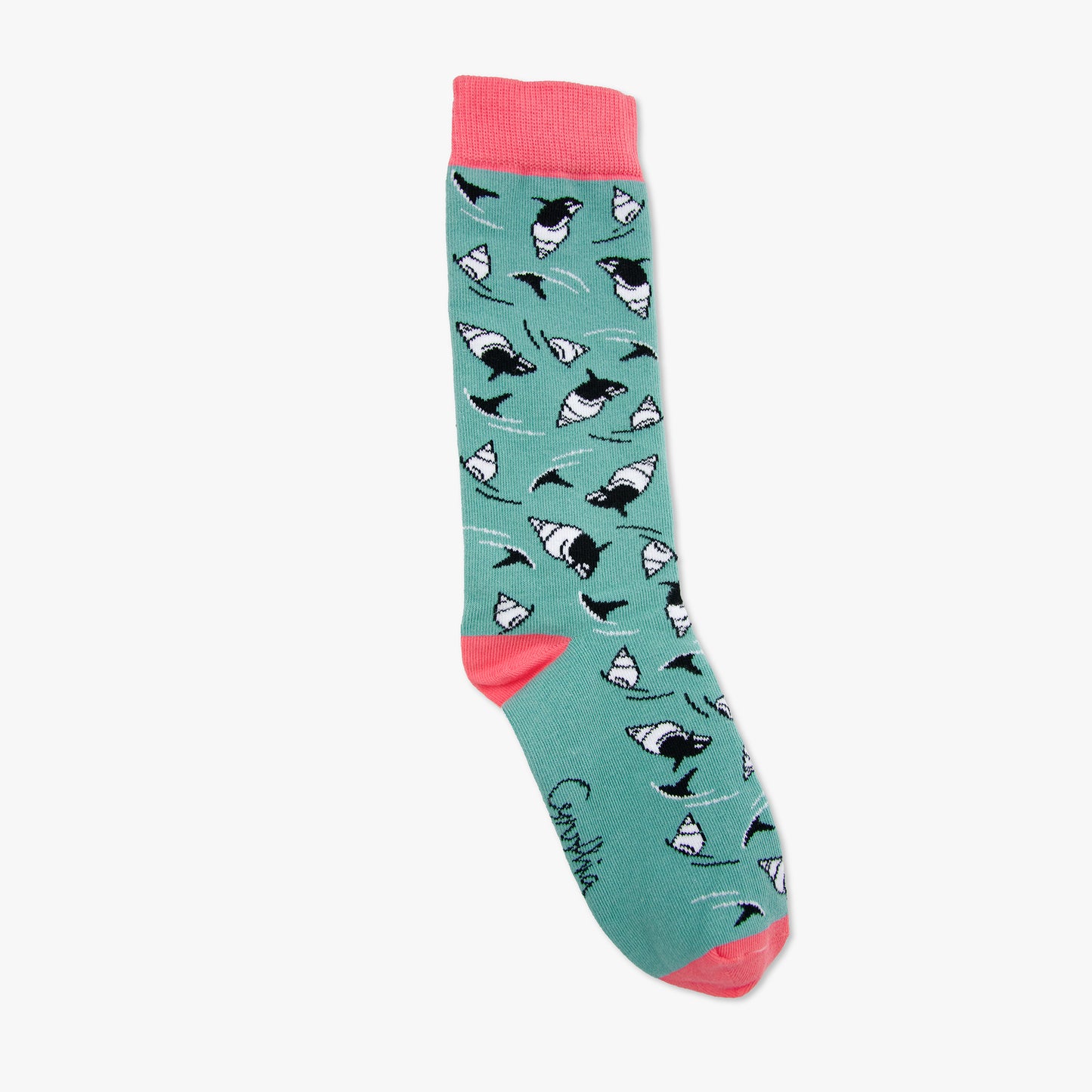 Chaussettes made in france bulot orques bleu et corail
