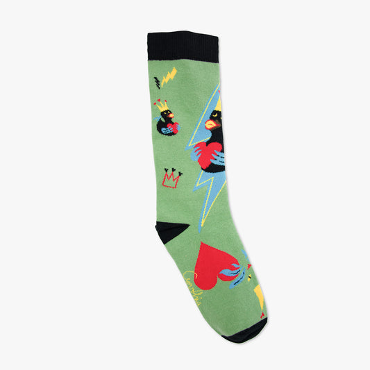 Chaussettes made in france canard amour chat noir vert coeur rouge eclair