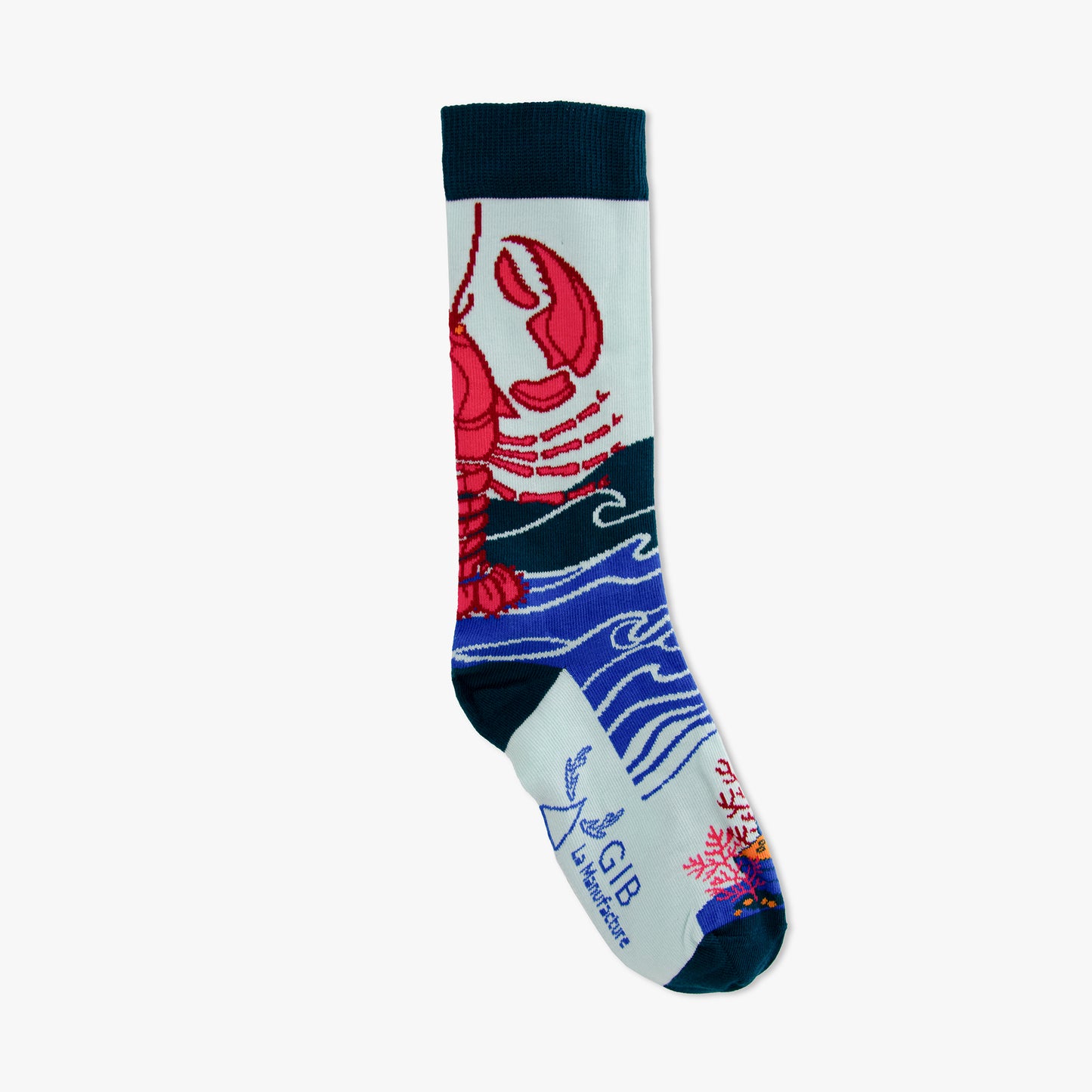 Chaussettes made in france homard bleu