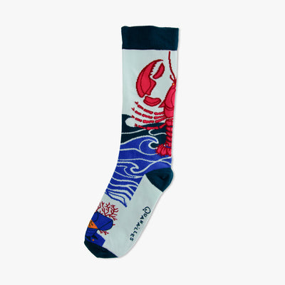 Détail chaussette Le homard — GIB La Manufacture — chaussettes originales France — Quanailles