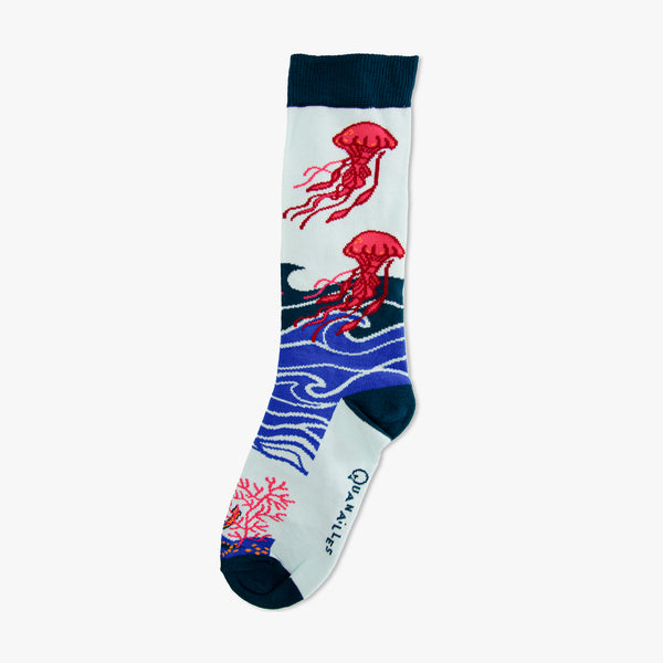 Chaussettes made in france meduse bleu marine