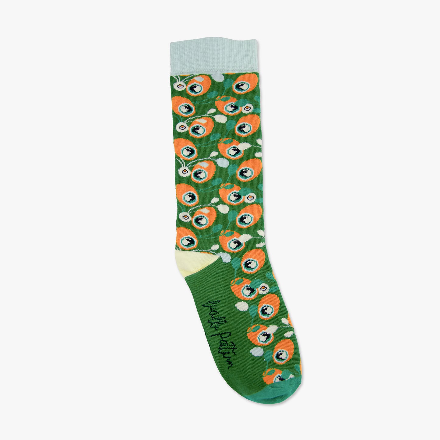 Chaussettes made in france paon oeuf vert orange