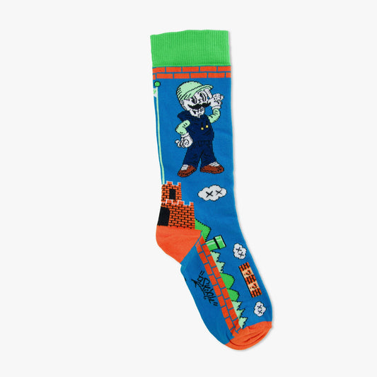 Chaussettes made in france luigi bleu vert orange