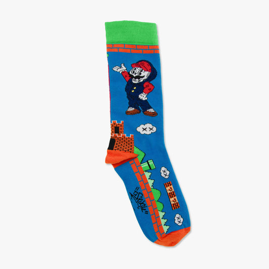 Chaussettes made in france mario bleu vert orange