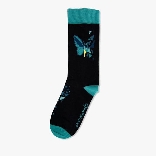 Chaussettes made in france papillons vert