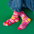 Laura Deleuze | Paire de chaussettes dépareillées On Fire Rose & Fuchsia