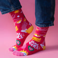 Laura Deleuze | Paire de chaussettes "On Fire" Fuchsia