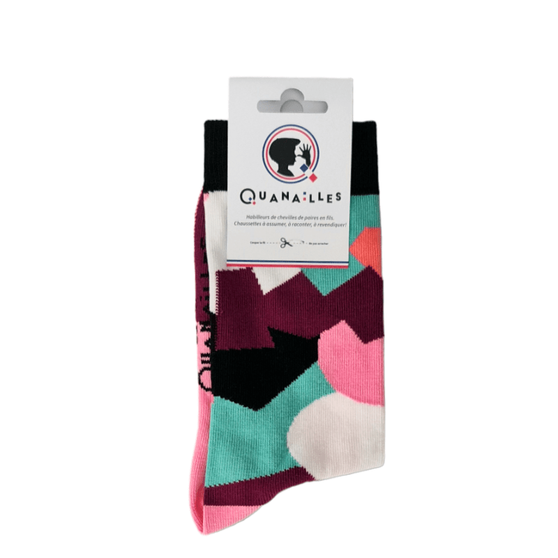 Guillaume & Laurie | Abstract noir - Quanailles - Chaussettes Made in France