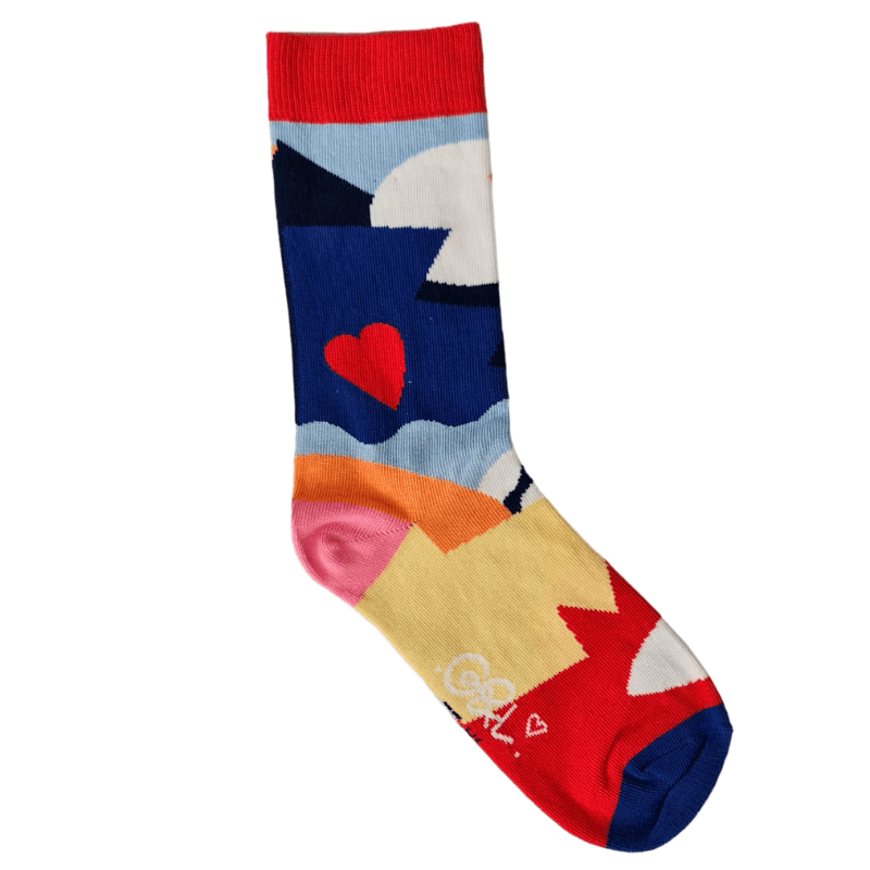 Guillaume & Laurie | Abstract rouge - Quanailles - Chaussettes Made in France