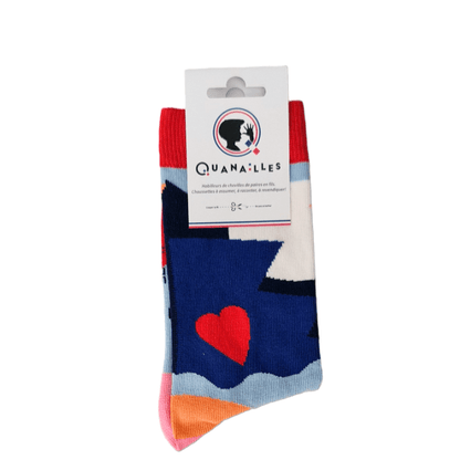 Guillaume & Laurie | Abstract rouge - Quanailles - Chaussettes Made in France
