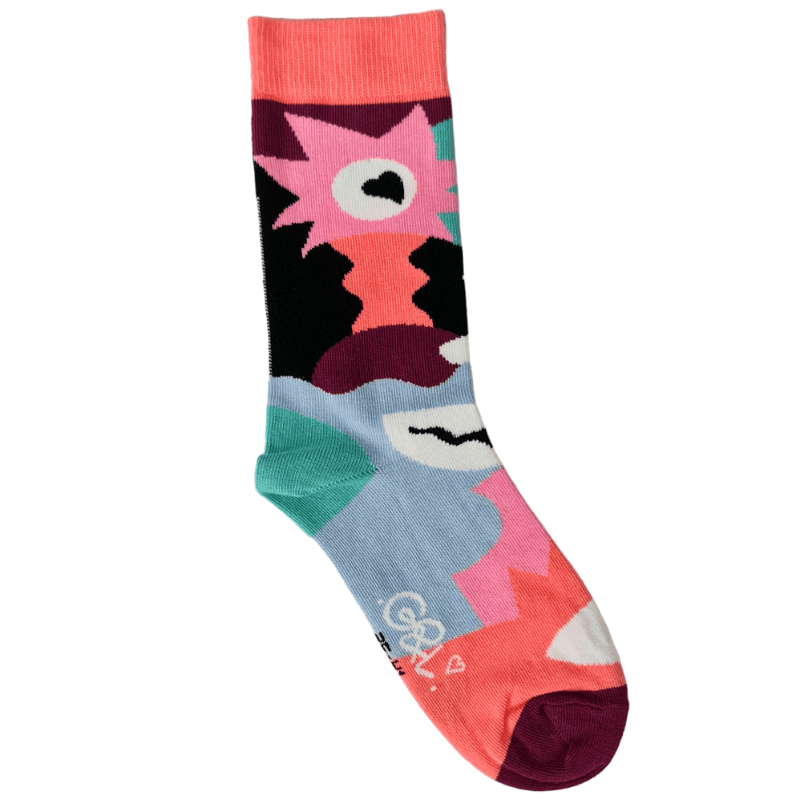 Guillaume & Laurie | Abstract rose - Quanailles - Chaussettes Made in France