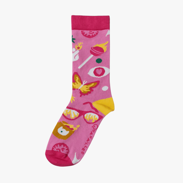 Laura Deleuze | Chaussette à l'unité "On Fire" Rose