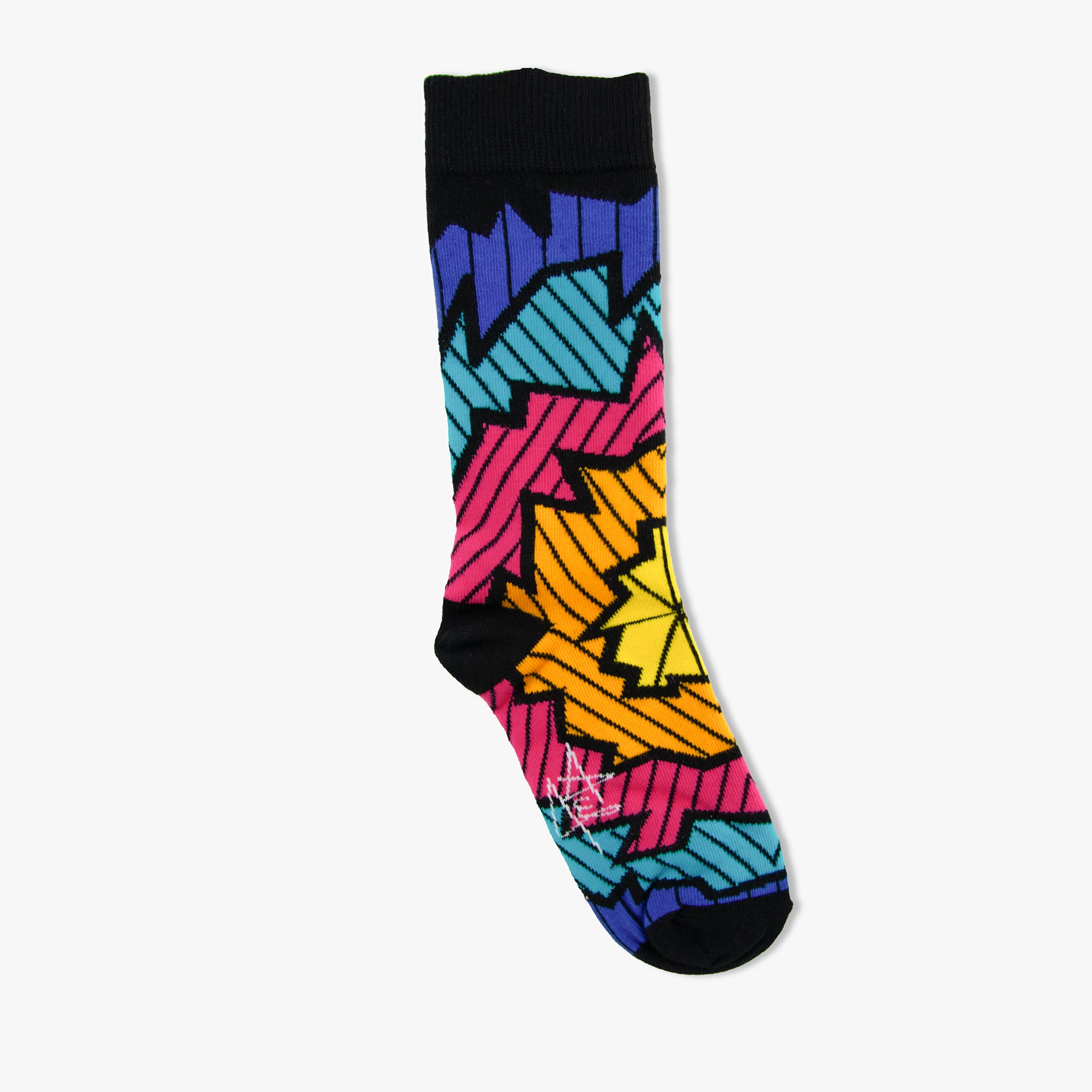 Chaussettes made in france explosion multicolore noir jaune orange bleu rose