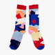 Guillaume & Laurie | Paire de chaussettes dépareillées Abstract rouge et bleu