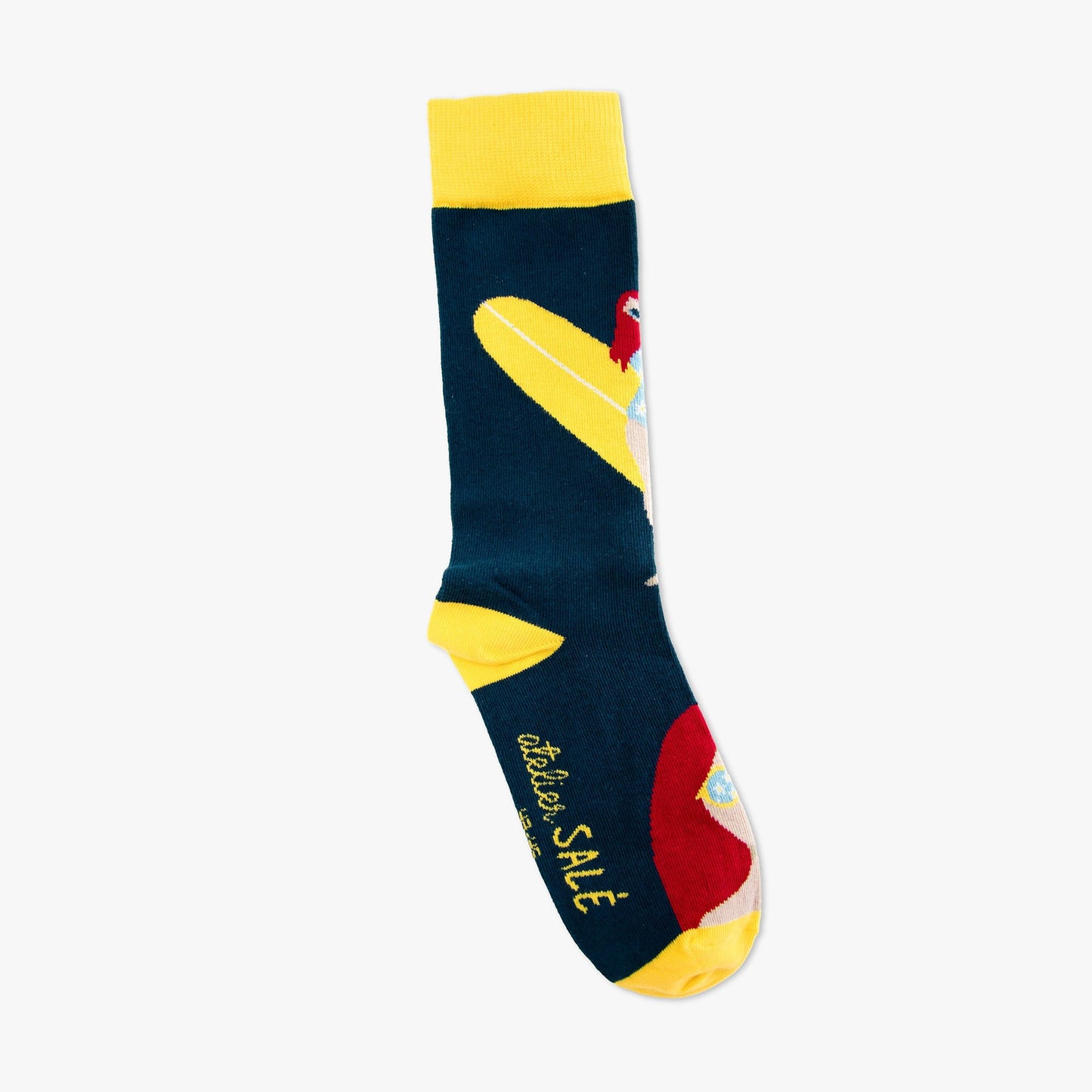 Chaussettes made in france surf femme nuit bleu lune jaune