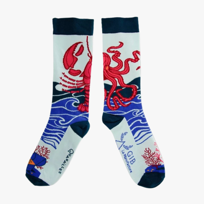 GIB La Manufacture | Paire de chaussettes dépareillées Poulpe & Homard