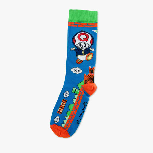 Chaussettes made in france toad bleu orange vert