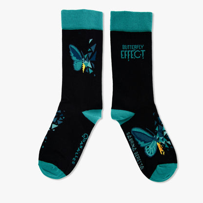 Chaussettes made in france papillon vert