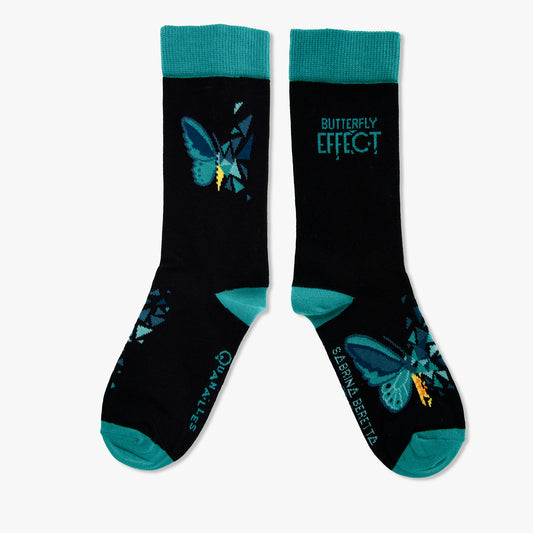 Chaussettes made in france papillon vert