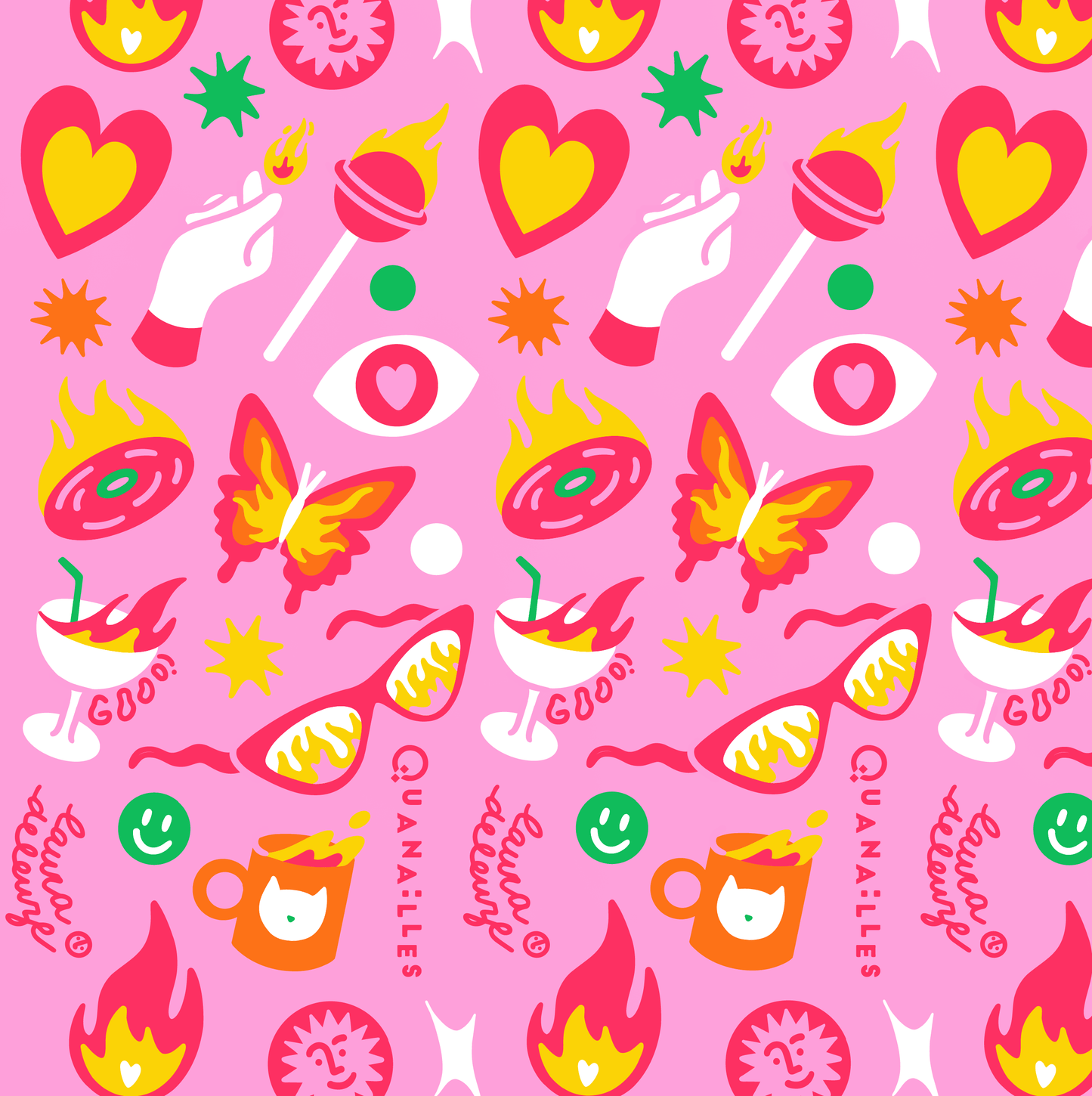 Laura Deleuze | Paire de chaussettes "On Fire" Rose